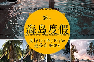 海岛度假调色滤镜PR/PS/FCPX/达芬奇/AE/LUT预设