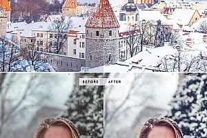 旅拍冬季童话风景人像预设+手机版lr预设