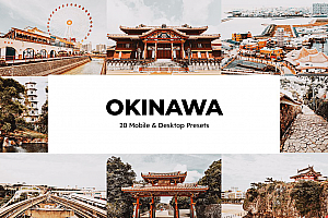 日本冲绳旅拍人像摄影后期调色LR预设及视频电影Vlog后期调色LUT预设