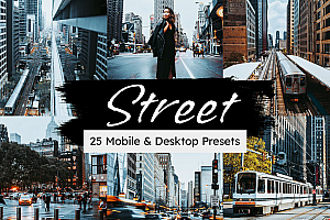 城市街道电影风光摄影后期Lightroom预设和Vlog视频后期调色LUT预设